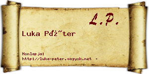 Luka Péter névjegykártya