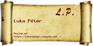 Luka Péter névjegykártya